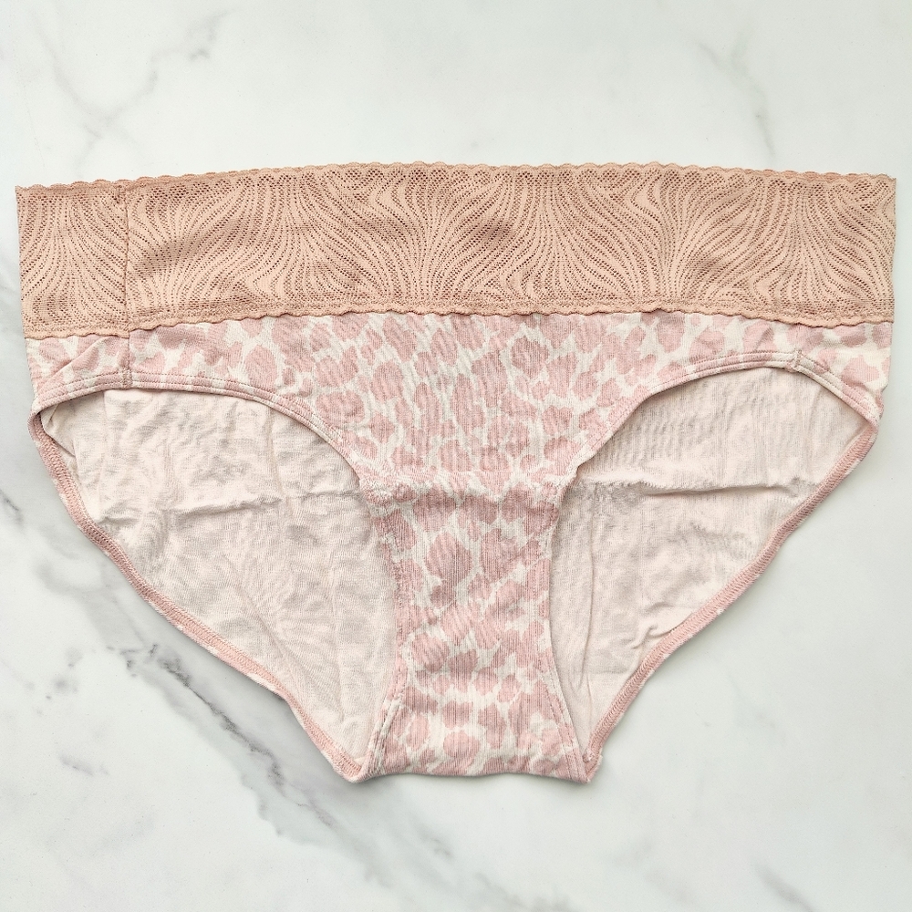 NWOT SOMA COTTON MODAL LACE HIPSTER PANTY IN BLENDED ANIMAL HUSH SIZE MEDIUM
